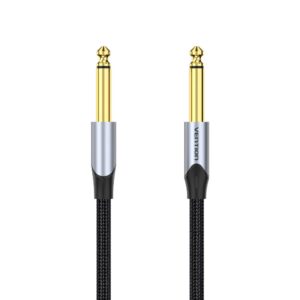 VENTION Cotton Braided 6.5mm Male to Male Audio Cable 1M Gray Aluminum Alloy Type (BASHF) (VENBASHF)
