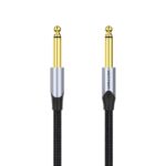 VENTION Cotton Braided 6.5mm Male to Male Audio Cable 0.5M Gray Aluminum Alloy Type (BASHD) (VENBASHD)
