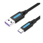 VENTION USB 2.0 A Male to Type-C Male 5A Cable 1M Black PVC Type (CORBF) (VENCORBF)