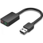 VENTION 2-Port USB External Sound Card 0.15M Black (CDYB0) (VENCDYB0)