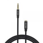 VENTION Cotton Braided TRRS 3.5mm Male to 3.5mm Female Audio Extension Cable 1M Black Aluminum Alloy Type (BHCBF) (VENBHCBF)