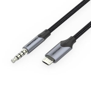 VENTION Micro USB Male to TRRS 3.5mm Male Audio Cable 1.5M Black (BDGBG) (VENBDGBG)