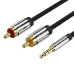 VENTION 3.5mm Male to 2RCA Male Audio Cable 5M Black Metal Type (BCFBJ) (VENBCFBJ)