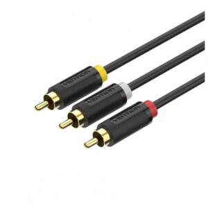 VENTION 3RCA Male to Male AV Cable 1.5M Black (BCABG) (VENBCABG)