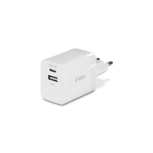 ttec SmartCharger Duo 45W PD Travel Charger USB-C+USB-A White (2SCP02B) (TTEC2SCP02B)