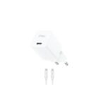 ttec SmartCharger GAN 30W PD Travel Fast Charger + USB-C - Lightning Cable 150cm White (2SCG30LB) (TTEC2SCG30LB)