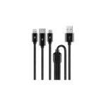 ttec AlumiCable Trio Charge/Data Cable Type-C Lightning Micro USB 100cm Black (2DK39S) (TTEC2DK39S)