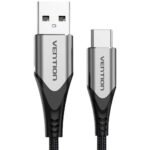 VENTION Cotton Braided USB 2.0 A Male to C Male 3A Cable 3M Gray Aluminum Alloy Type (CODHI) (VENCODHI)