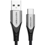 VENTION Cotton Braided USB 2.0 A Male to C Male 3A Cable 0.5M Gray Aluminum Alloy Type (CODHD) (VENCODHD)