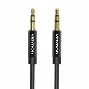 VENTION Fabric Braided 3.5mm Male to Male Audio Cable 0.5M Black Metal Type (BAGBD) (VENBAGBD)