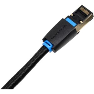 VENTION Cotton Braided Cat.8 SFTP Patch Cable 1M Black (IKGBF) (VENIKGBF)