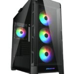 CC-COUGAR Case DUOFACE PRO RGB Tempered Glass MiddlePlus ATX Black (4x120mm ARGB fans preinstalled, 2 Front Panels) - Image 2
