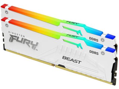 KINGSTON Memory KF560C30BWEAK2-32 FURY Beast WHITE RGB  DDR5, 6000MT/s, 32GB KIT OF 2
