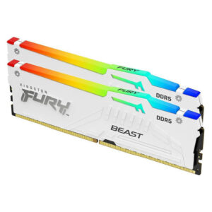 KINGSTON Memory  KF560C30BWAK2-64 FURY Beast WHITE RGB DDR5, 6000MT/s, 64GB KIT OF 2