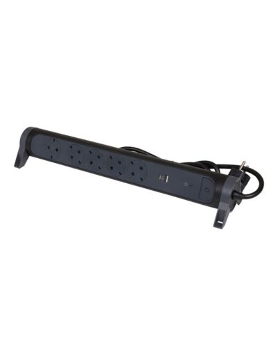 Legrand SurgeArrest 5 Outlets 1.5m Cable SPD Black/Grey Rotating