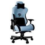ANDA SEAT Gaming Chair T-PRO II Light Blue/ Black FABRIC with Alcantara Stripes - Image 2